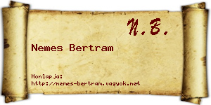 Nemes Bertram névjegykártya